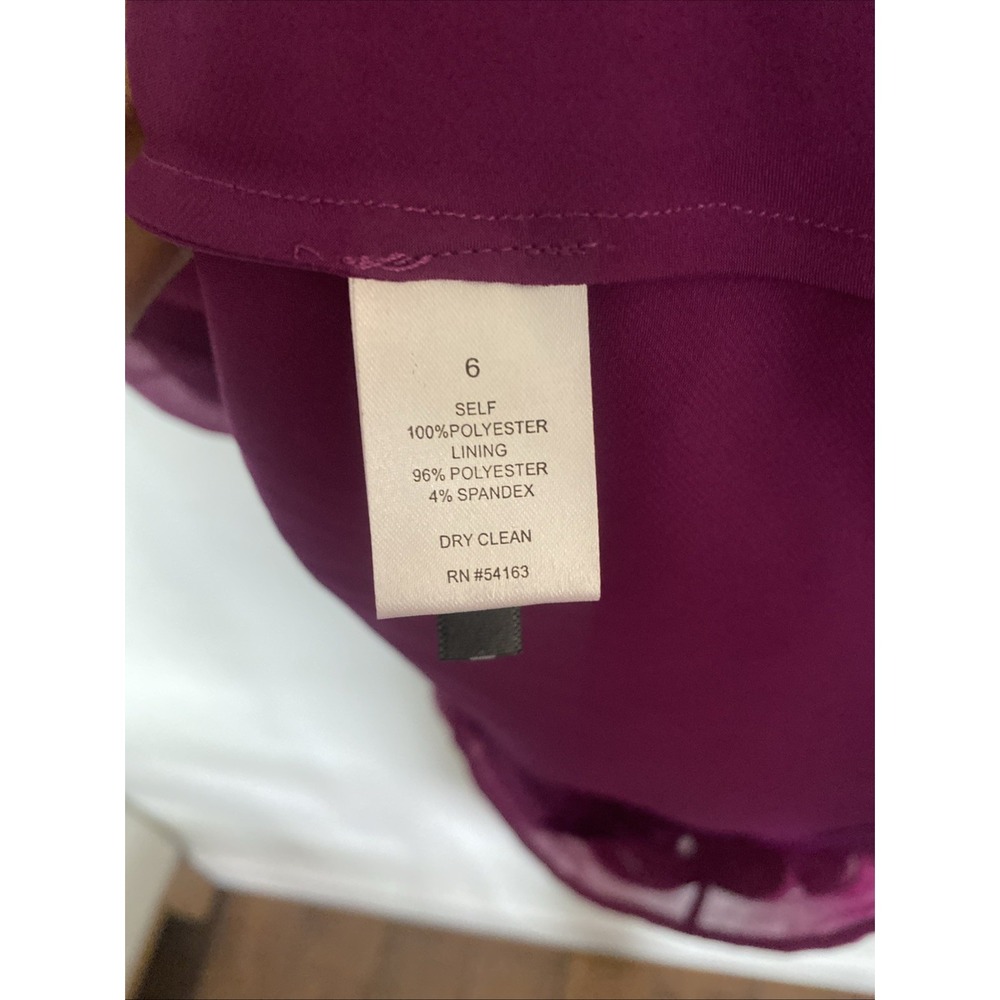 Jessica Simpson Purple Chiffon‎ Cascading Roses Dress Size 6 - Picture 6 of 6